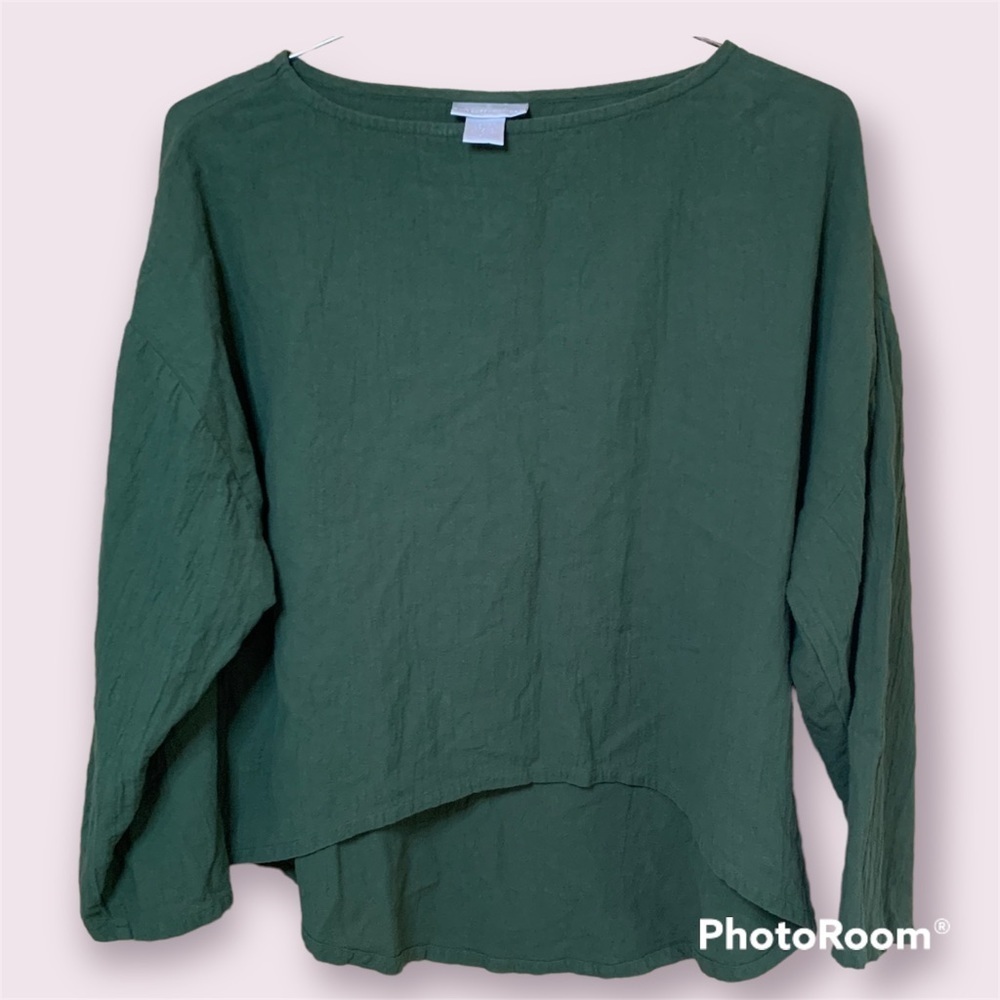 Soft Surroundings Green Dolman Sleeve 100% Cotton Cottagecore Top​